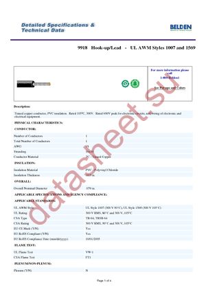 9918 007100 datasheet  